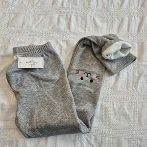 Resinta girls size 10-12 years gray cat knee warm leggings NWT